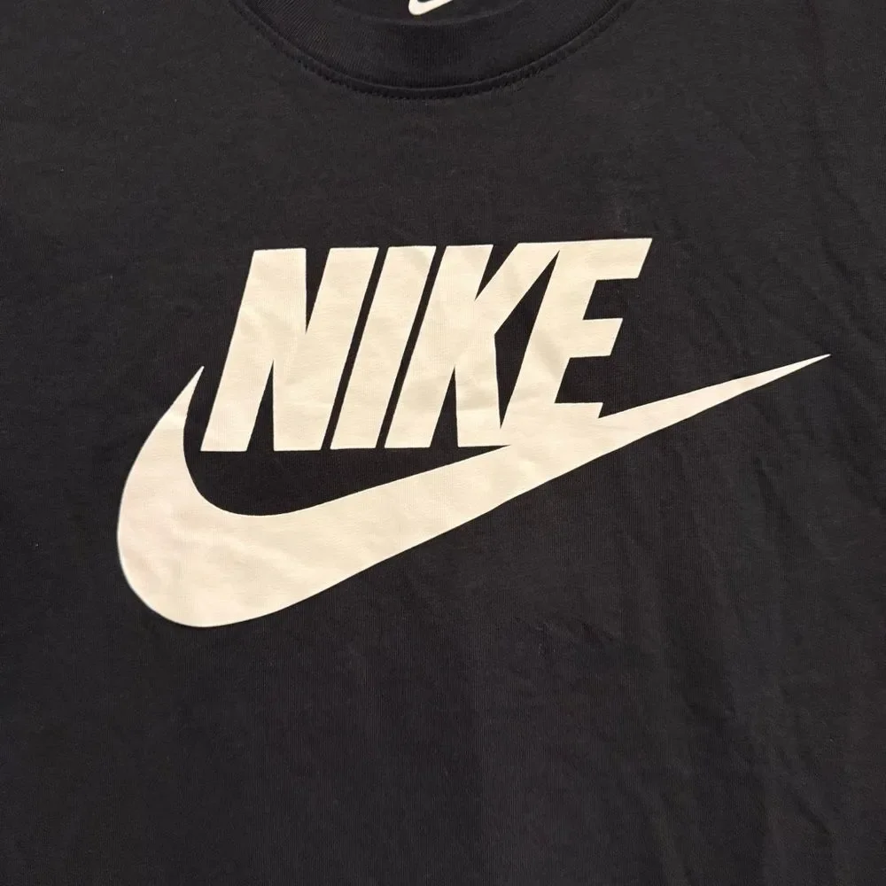 NWT Nike Black Tee with White Swoosh Logo Size XS
